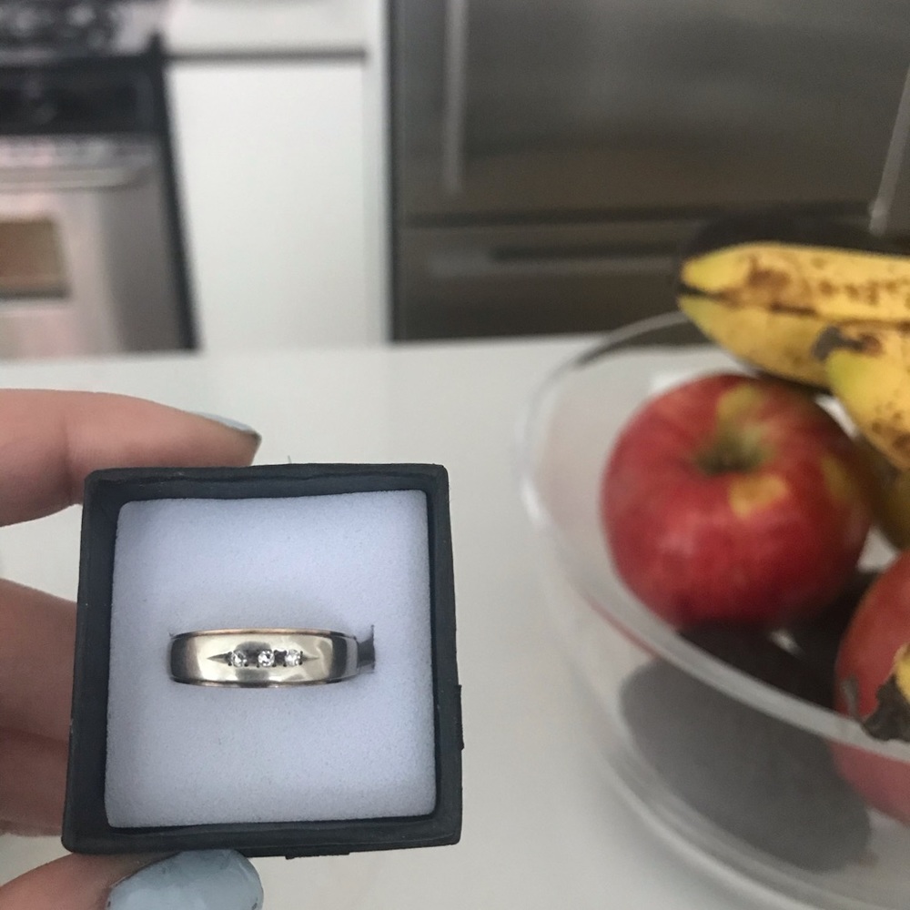 Vintage 14k gold/ white gold diamond ring stacker
